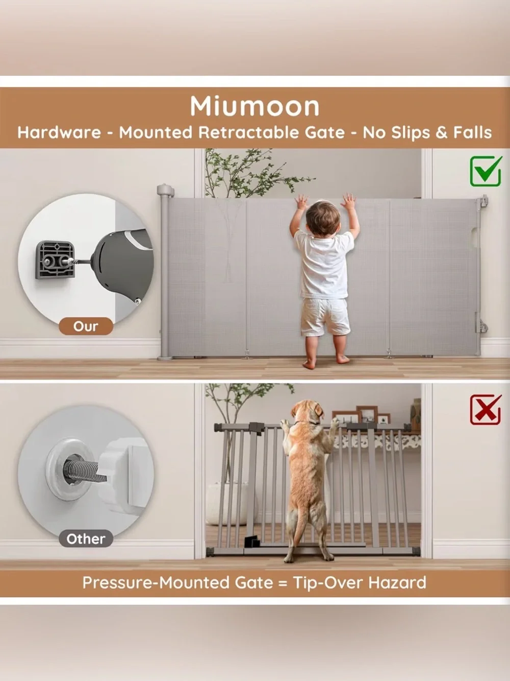 Retractable Pet Gate in Black